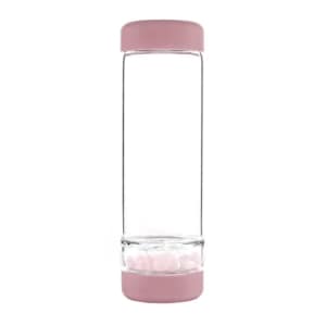 Wasserflasche “inu!” für Wassersteine rosa, mit Rosenquarz